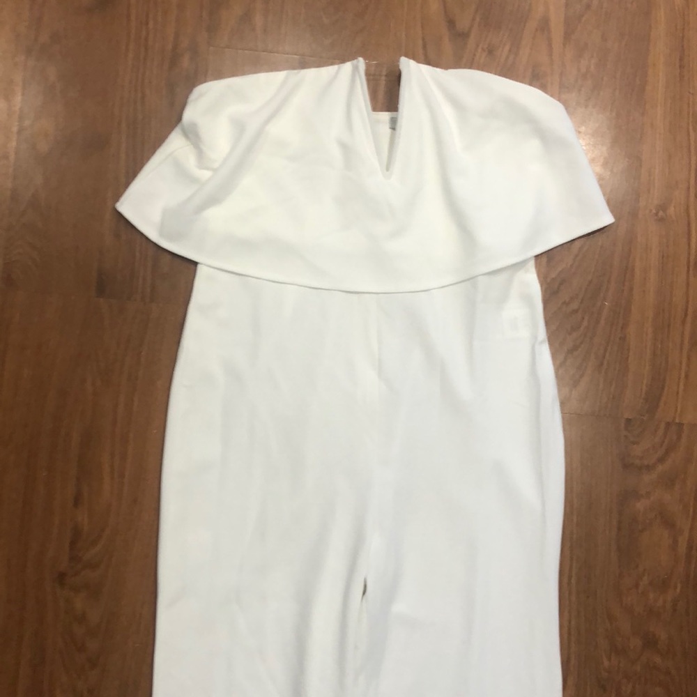Strapless white jumpsuit